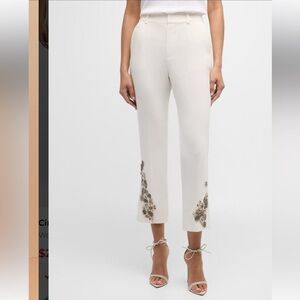 Cinq à Sept Kerry Diamond Daisies Cropped Embellished Pants